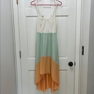 Anthropologie hutch Capay Tiered Colorblock Silk Skirt Midi Dress - Sz Small